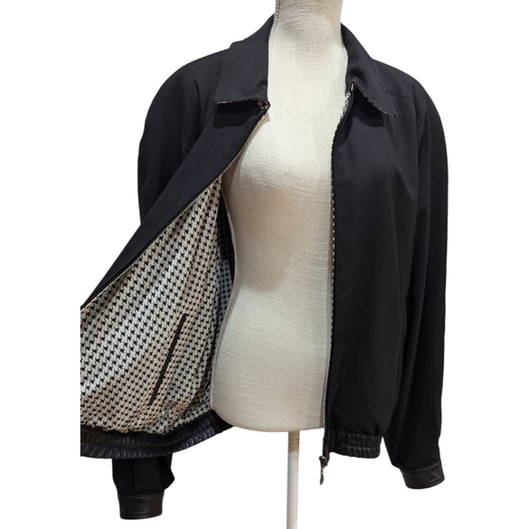 VTG One Hundred % Bijan! Cashmere & Silk Reversible Short Jacket w/ Leather Trim - Picture 12 of 16